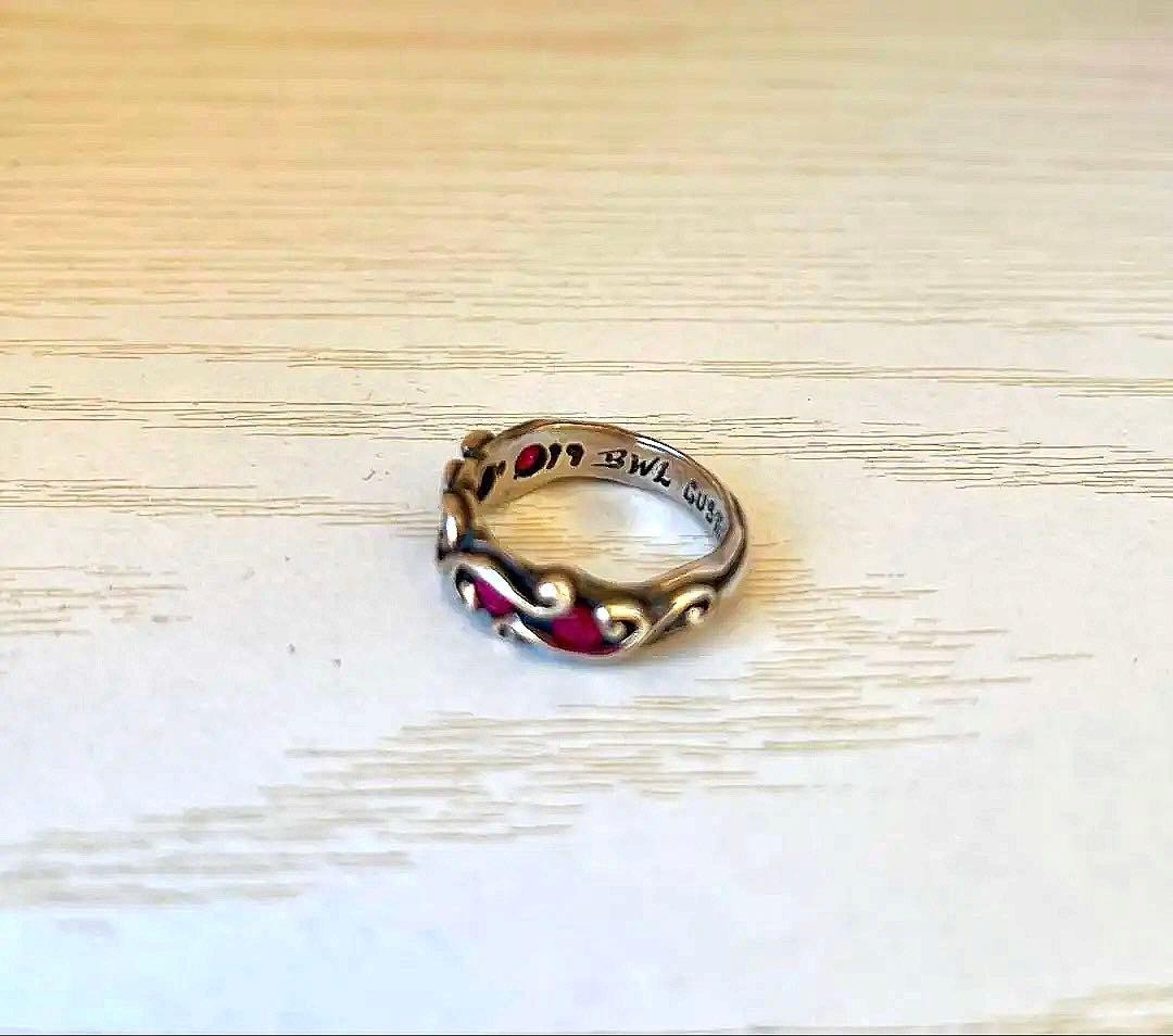 Bill Wall Leather 99 Wave Ring Ruby Custom Size 1… - image 7