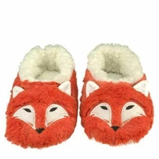 Oooh Yeah, Oooh Geez Foxy Sherpa Women's Fluffy Animal Slippers, Orange