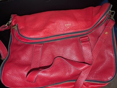 Beautiful FOSSIL PRESTON Flap Maroon LEATHER BAG