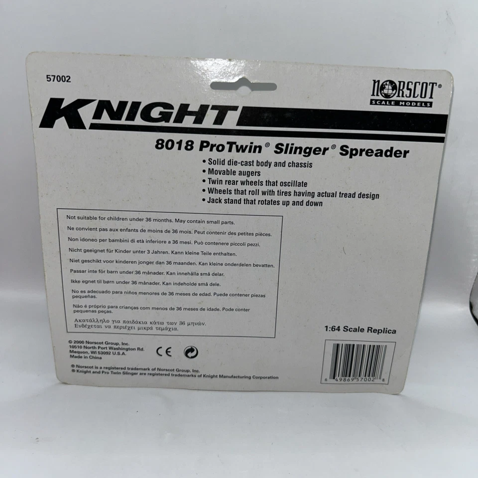 Knight 8018 ProTwin Slinger Manure Spreader 1:64 Norscot# 57002 - Image 2 of 2