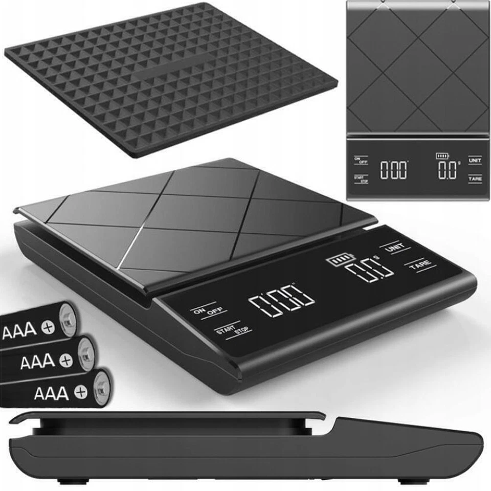 LED Digitale Kaffeewaage mit Timer Espressowaage Präzisionswaage 3kg/ 0.1 Gramm - Bild 4 von 4