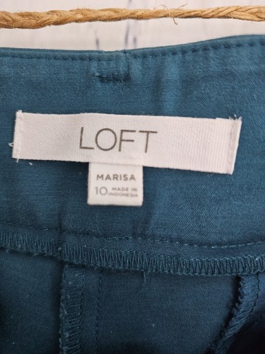 Ann Taylor LOFT türkis Marisa The Riviera Knöchelhose Größe 10 Taschen Reißverschluss 26" Zoll - Bild 8 von 12