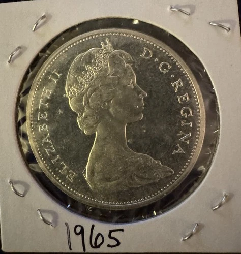 1965 Canadian Silver Dollar 80% BU Mint