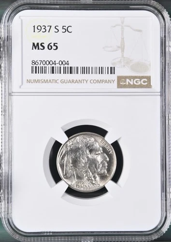 1937-S  5C  Buffalo Nickel NGC MS65   8670004-004