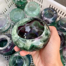 1PC Handcrafted Fluorite Bowl & Ashtray | 9-11cm Multi-Purpose Crystal Dish