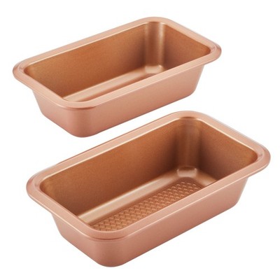 Ayesha Curry Bakeware Nonstick Meatloaf/Loaf Pan Set Two 9 Inch X 5 Inch Copper