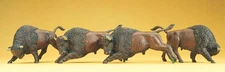 Preiser HO Scale Model Figure/Animals Set Zoo/Wild Buffalo 4-Pack