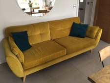 Dfs 2x 4 Seaters French Connection Zinc Mustard Fabric Sofas