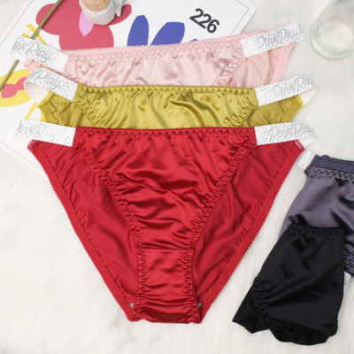 5 Pack Lot Womens Satin Panties String Bikinis Underwear Briefs Sexy Lingeries