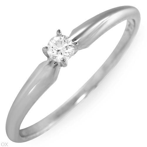 Anillo de oro blanco 14K con diamante genuino VS2 súper limpio. Talla 5.0 EE. UU. Nuevo - Imagen 1 de 3