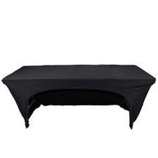 Pro X 4 Ft. Open Back Spandex Table Cover Scrim - Black
