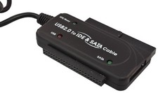 PTC Black USB 2.0 to IDE and SATA Adapter Cable with Power - Kit