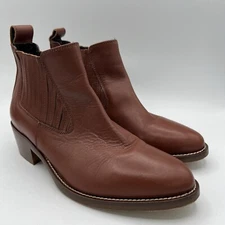 Coach and Four Kisha Chelsea Boots Women’s 6.5 Cognac Brown Leather EUC Italy