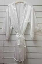 LADIES EX CHAIN STORE IVORY SATIN DRESSING GOWN ROBE UK SIZES 8-18