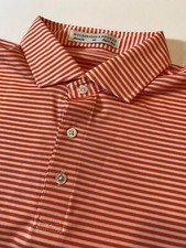 Holderness And Borne Shirt Men's XL Orange Stripe Polo The Maxwell Golf CCC