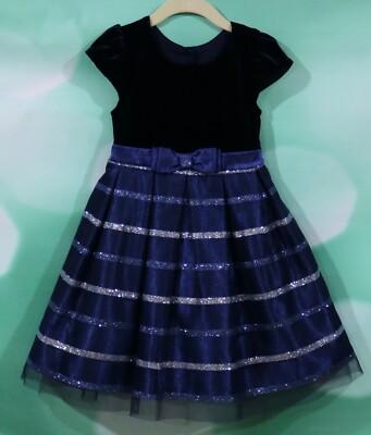 4t blue dress Classic Blue Embroidered Dress,4T to 10T. 10T main image 0