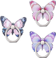 Cobee 3 Pcs Butterfly Cell Phone Ring Stand Holder, Cute Butterfly Pattern Paint