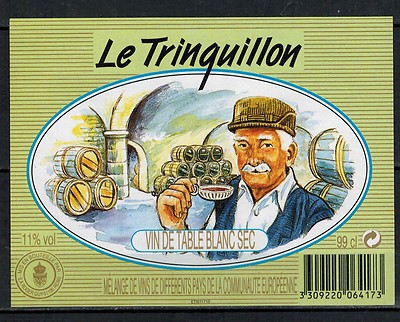Tafelweinetikett trocken ''Le Trinquillon (11°) - Ref. Nr. 200