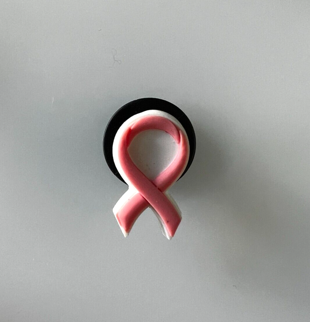Original Jibbitz Croc/Shoe Charm Pink Cancer Ribbon (breast), new