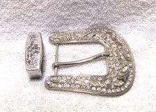 Sparkling Rhinestone Filled 2 Piece Buckle Keeper Western Buckle Set Great 2