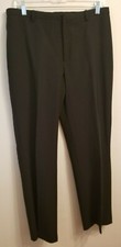 Gap Stretch Black Trouser 1 Back Pocket Flat Zip Wool Blend Belt loops Size 12 A