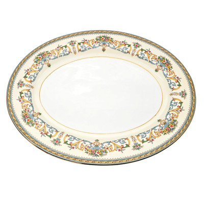 VTG Aynsley Henley Bone China Oval Serving Platter 13.75  Green Backstamp Mint
