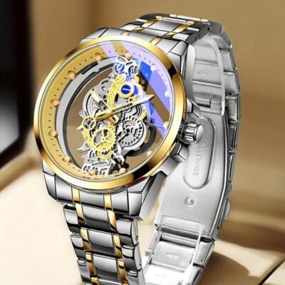 Luxury Classic Men Quartz Watch Stainless Steel Strap Water-Resistant Business