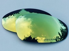 ENGRAVED POLARIZED 24k GOLD CUSTOM MIRRORED REPLACEMENT LENSES FOR OAKLEY JULIET