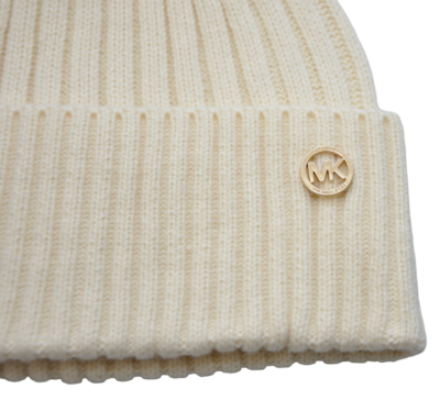 Michael Kors Pom-Pom Ribbed Knit Beanie Hat One Size Bone Nwt $98 Michael Kors Pom-Pom Ribbed Knit Beanie Hat One Size Dark  main image 4