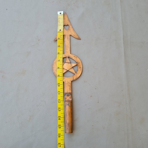 Vintage Kupfer Blitz Sohn Stern Pfeil platzen Wetterfahne End Top Spike Rod - Bild 8 von 8