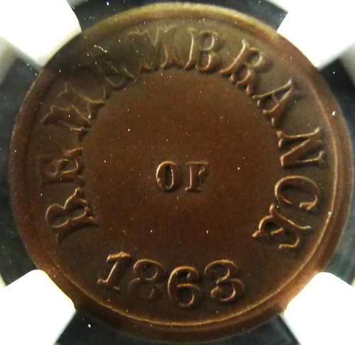 1863 CWT 244/381a NGC62 Remembrance of 1863/Not One Cent & Wreath