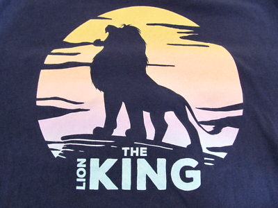 DISNEY The Lion King Mens Size Large Navy-blue Short Sleeve 