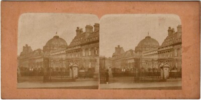 Paris 1865 Palais des Tuileries Eingang.Garde.Gardien.Stereo Foto Album.Frankreich
