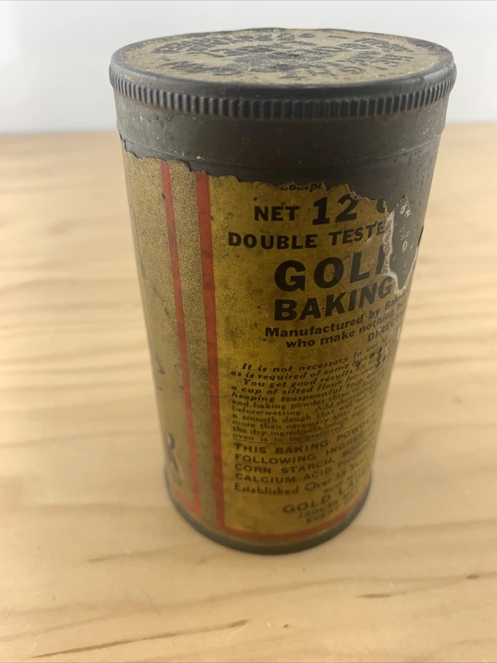 Lata de papel eléctrico para hornear etiqueta dorada vintage, Foto 4 de 4