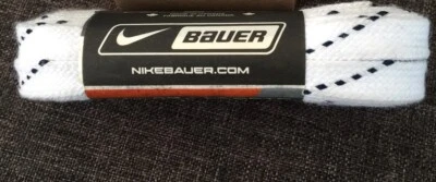GENUINE NIKE BAUER Hockey Skate Laces White /w Blue tracer 244cm /96” inches
