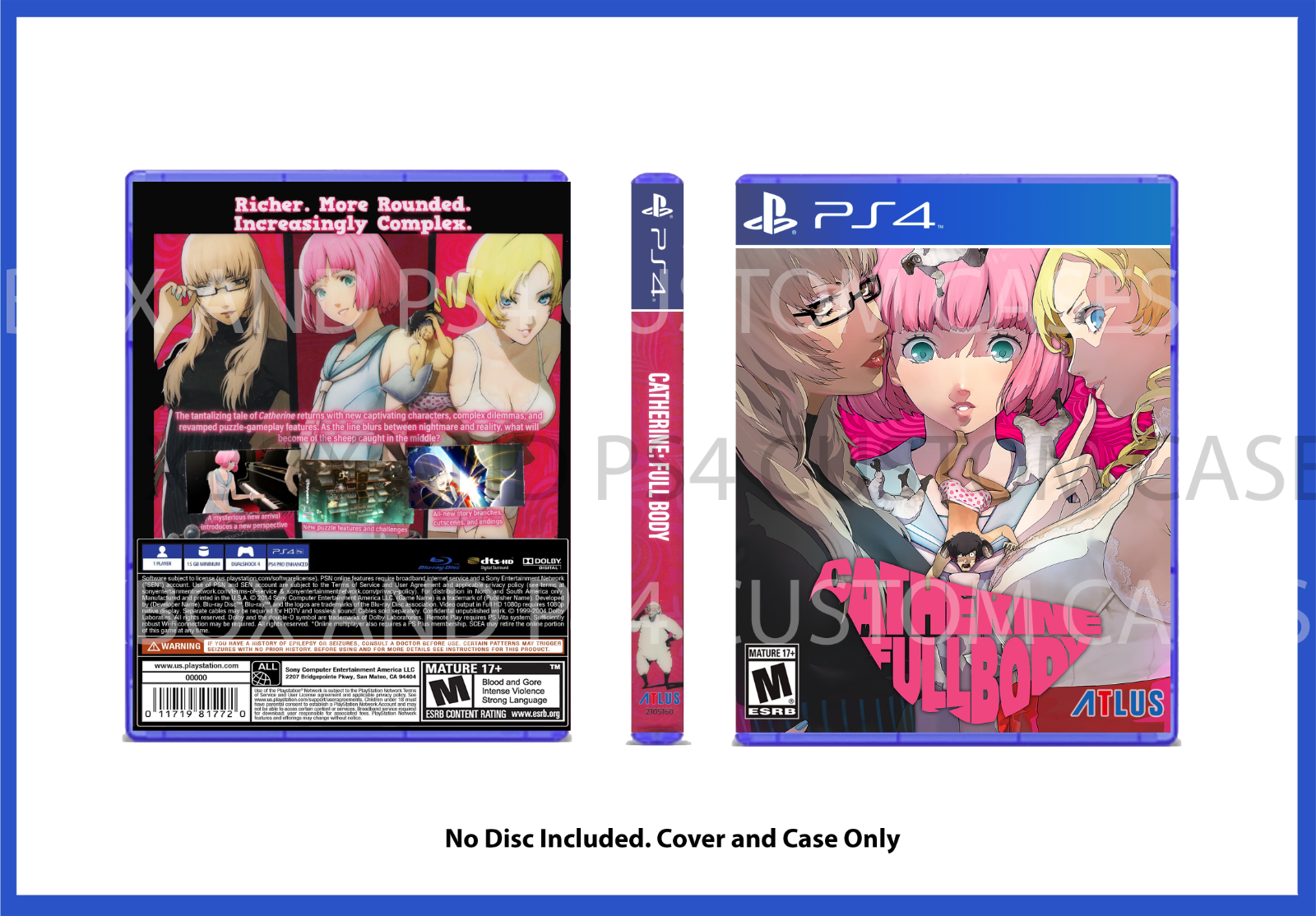 Catherine Full Body Heart Desire Premium Edition BOX ONLY W/ Sleeve NO GAME  PS4