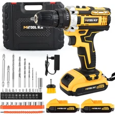 Cordless Brushless Impact Driver Electric Drill Combo Kit with Battery & Charger