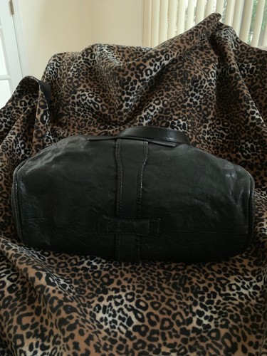 JIMMY CHOO Vintage Biker Leather & Snakeskin Satchel - Picture 3 of 8