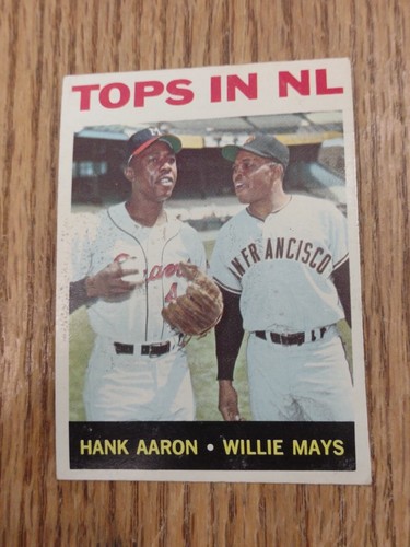 1964 Topps #423 Top In NL Hank Aaron Willie Mays Braves Giants Estate Liquidatin - Imagen 1 de 4