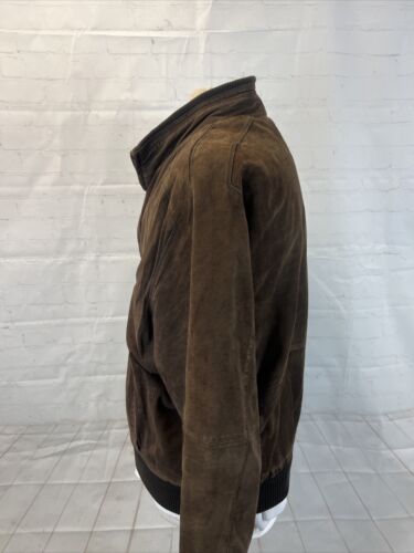 FALL/WINTER Jos A. Bank Men's Dark Brown Solid Leather Jacket SIZE L $495 - Picture 4 of 11