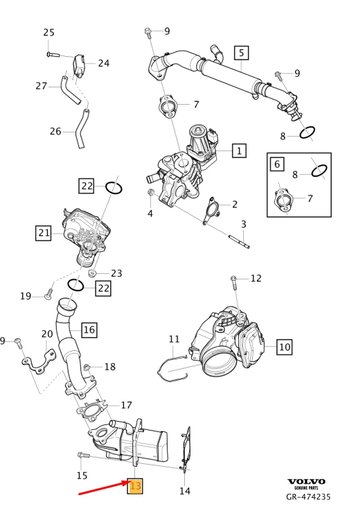 VOLVO XC60 MK2 EGR Cooler 30668655 NEW GENUINE | eBay 