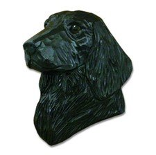 Flat Coated Retriever Head Plaque Figurine Black