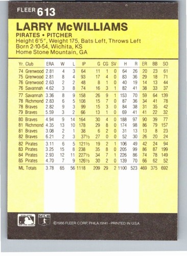 1986 Fleer Baseball Complete Your Set You Pick Choose #496 - 660 - Picture 237 of 295