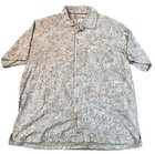 Columbia Vertex Men’s Button Up Short Sleeve Shirt Leaf Printed Tan size X-Large