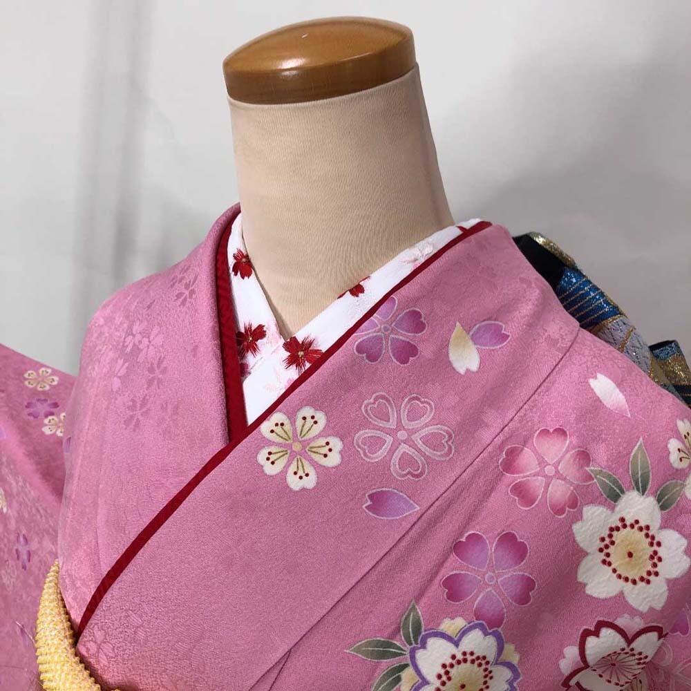 【超希少品】Die schönsten Kimonos Furisode 6-piece set Japanese Kimono pink Classic floral