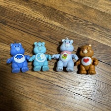 Vintage Care Bears Lot of 4 PVC Pose-able Figures 1980's 3"