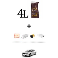 Hoffcar Wartungskit 4 Filter Und 4L ÖL FüR Vw Jetta Iii (1K2) 1.6 Fsi 85KW Ab