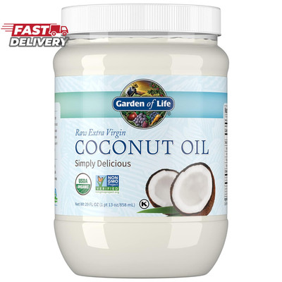 Garden of Life Coconut Oil for Hair, Skin, Cooking - Raw Extra Virgin Organic Co