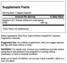 Swanson Eggplant Extract 20:1 450 mg 30 Veggie Capsules