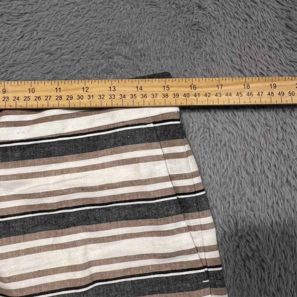 Ann Taylor Devin City Chino Short Women's 0 Linen Blend Striped Casual - Image 2 of 4